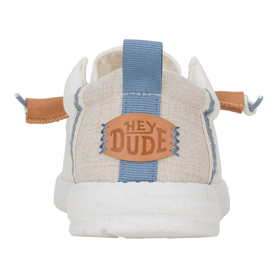White / Stone Grey Wally Craft Linen - Terug - HEYDUDE
