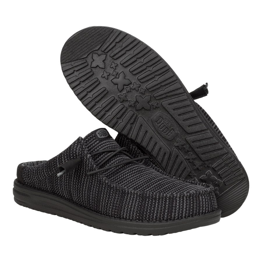 Black Wally Slip Stretch Sox - Bottom - HEYDUDE