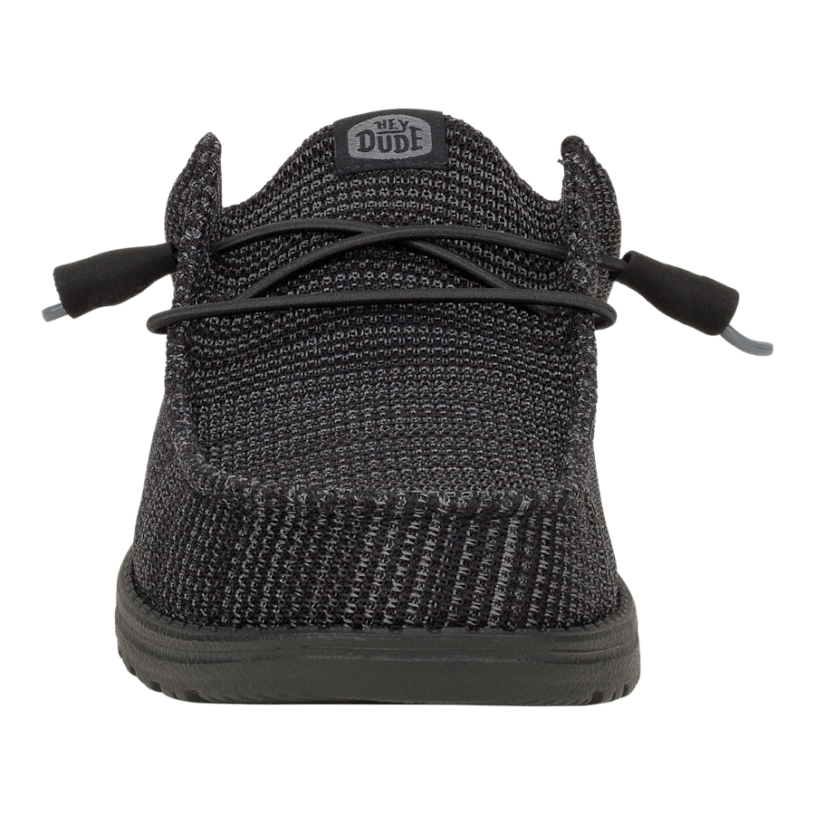 Black Wally Slip Stretch Sox - Front - HEYDUDE