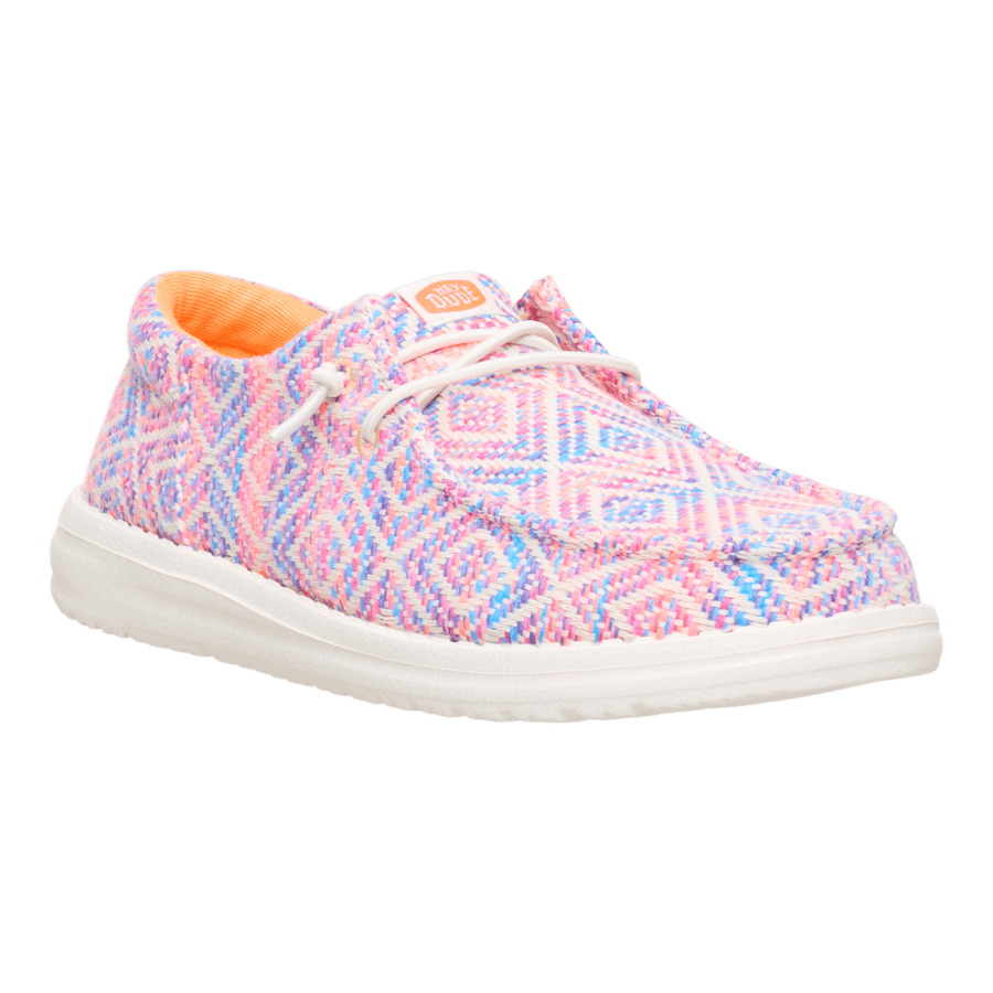 Blue / Pink/Multi Wendy Funk Surf Baja - Angle - HEYDUDE