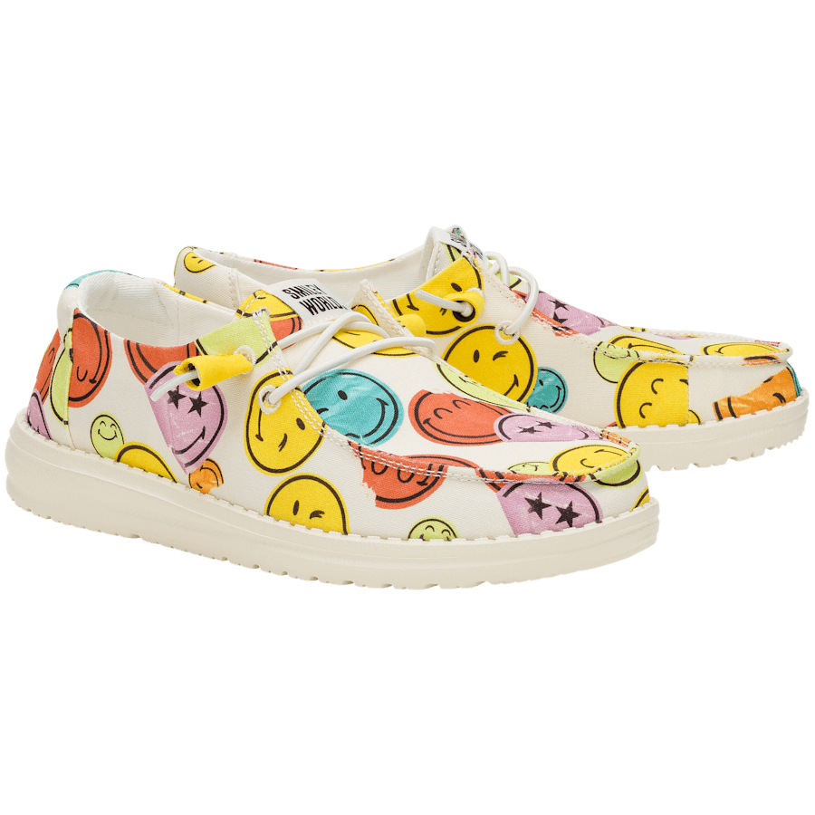 Cream Multi Wendy x Smiley - Pair - HEYDUDE