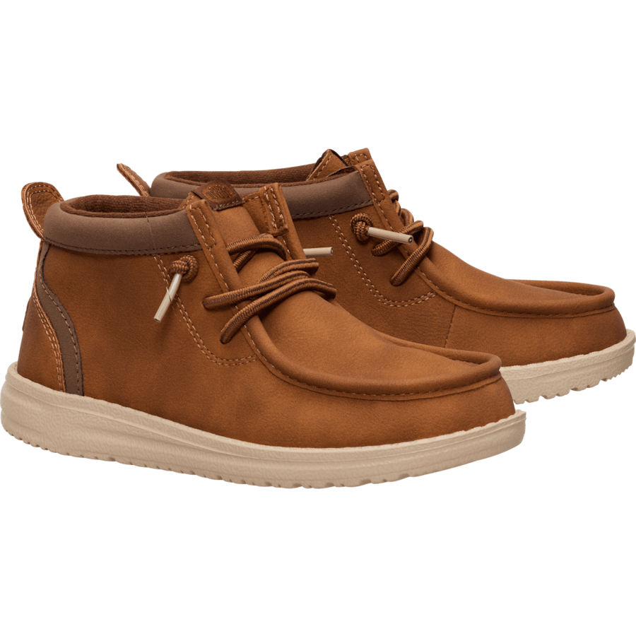 Cognac/Tan Wally Mid Youth Classic - Pair - HEYDUDE