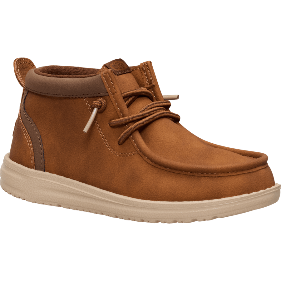 Cognac/Tan Wally Mid Youth Classic - Angle - HEYDUDE