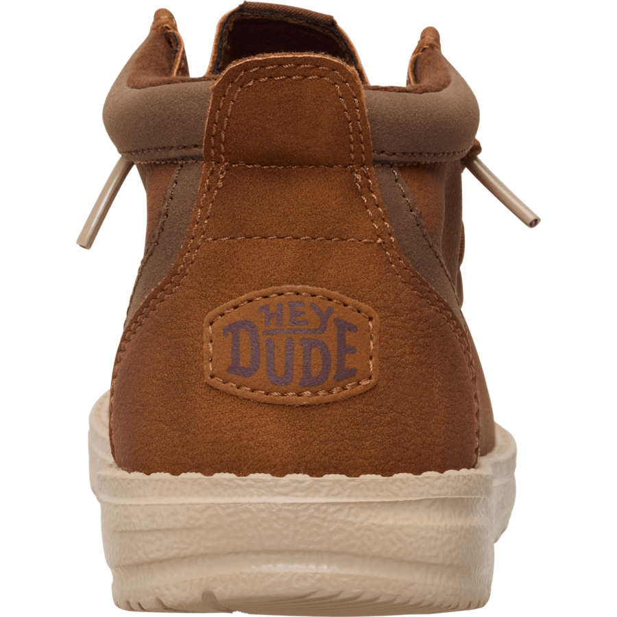 Cognac/Tan Wally Mid Youth Classic - Back - HEYDUDE