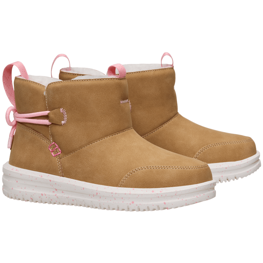 Chestnut Camden Bow Boot Youth Cozy - Pair - HEYDUDE