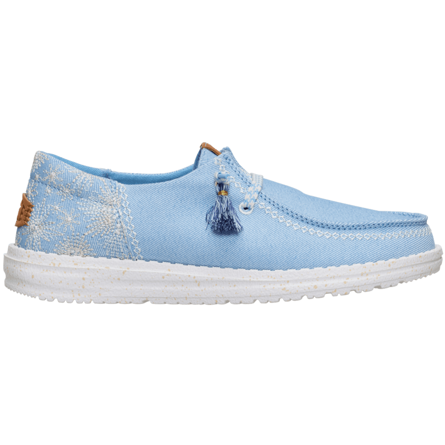 Blue Wendy Funk Embroidered Floral Olive - Side - HEYDUDE