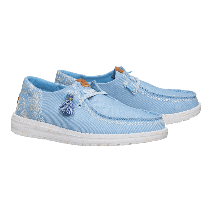 Blue Wendy Funk Embroidered Floral Olive - Pair - HEYDUDE