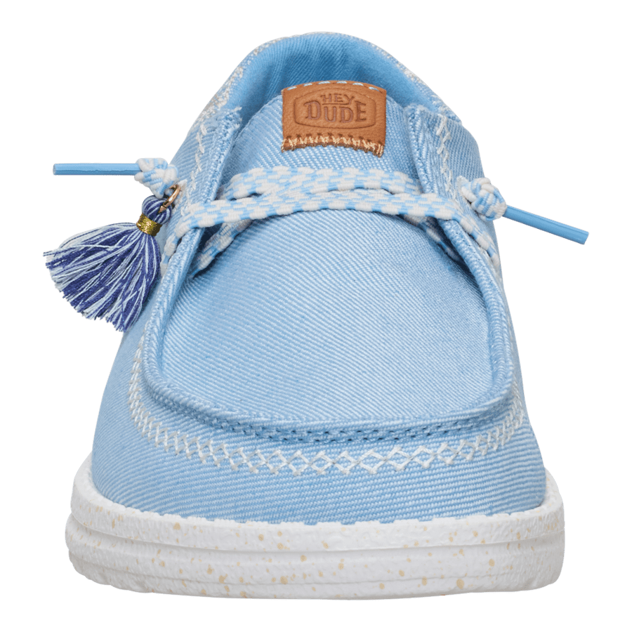 Blue Wendy Funk Embroidered Floral Olive - Front - HEYDUDE