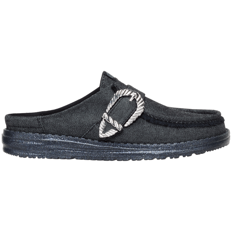 Black / Black Wendy Slip Buckle Denim - Side - HEYDUDE