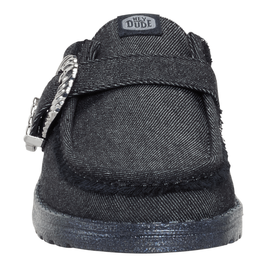 Black / Black Wendy Slip Buckle Denim - Front - HEYDUDE