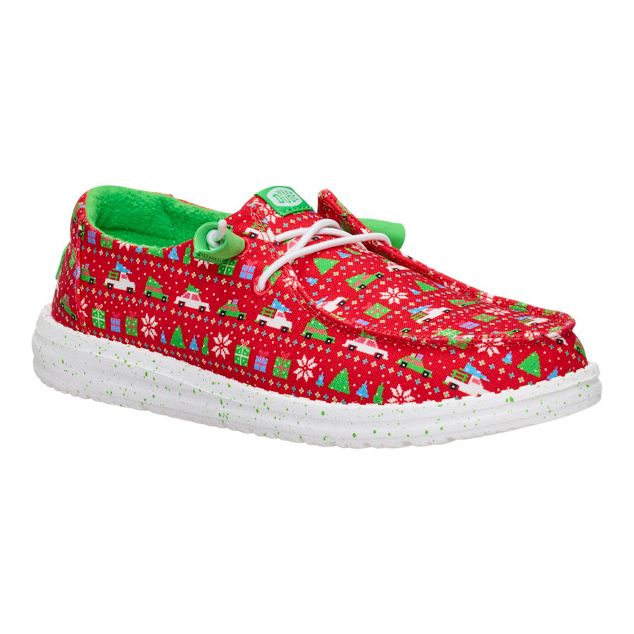 Red / Green Wendy Holiday Sweater - Angle - HEYDUDE