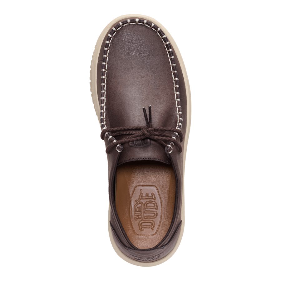 Mole Brown / Wood Ash Wally NXT Moc Leather - Top - HEYDUDE