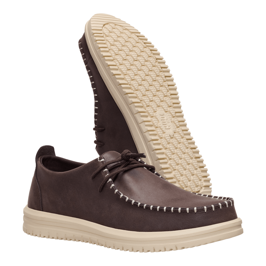 Mole Brown / Wood Ash Wally NXT Moc Leather - Bottom - HEYDUDE