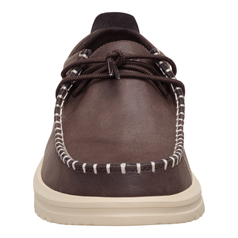 Mole Brown / Wood Ash Wally NXT Moc Leather - Front - HEYDUDE
