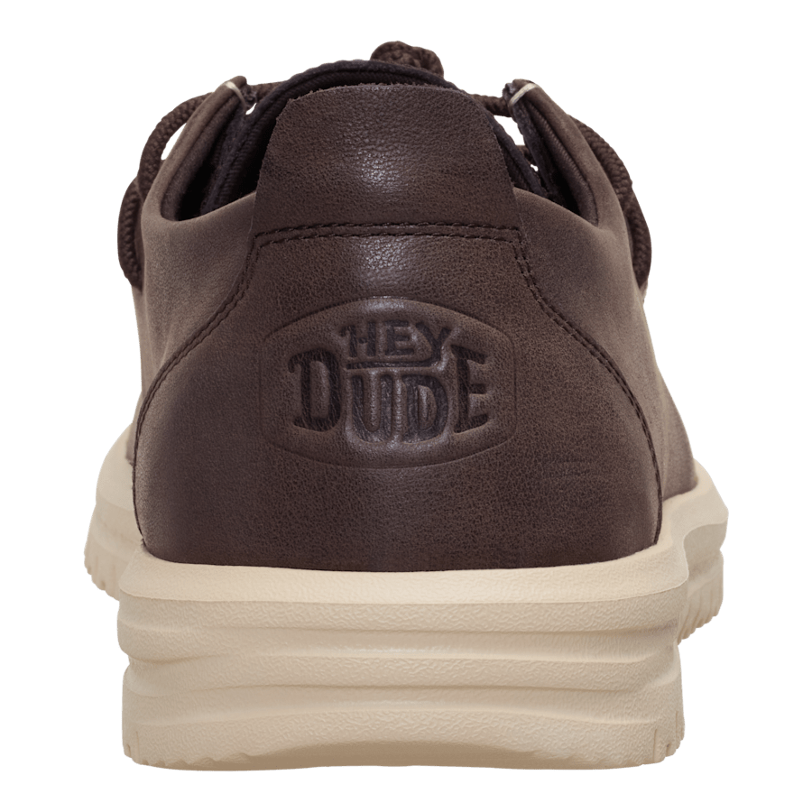 Mole Brown / Wood Ash Wally NXT Moc Leather - Back - HEYDUDE