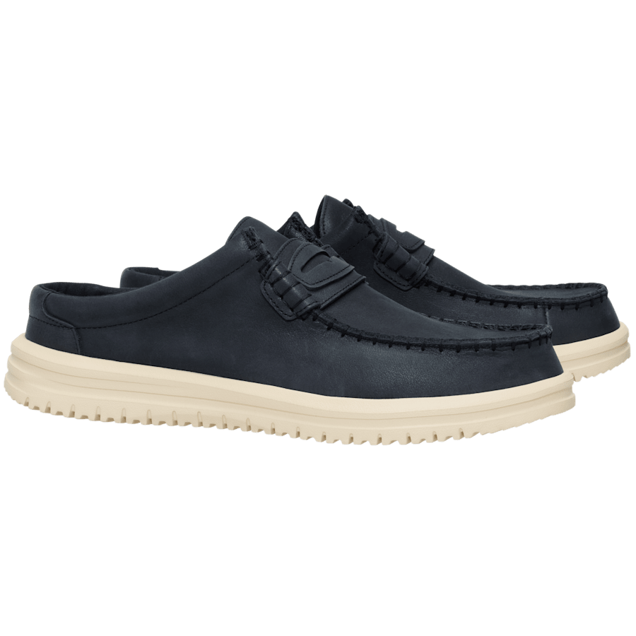 Black / Wood Ash Wally NXT Mule Leather - Pair - HEYDUDE