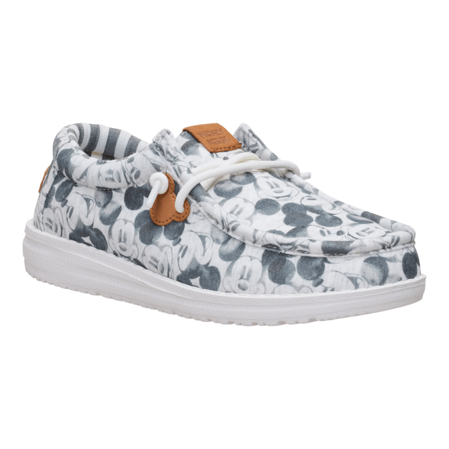 Grey Multi Wally Youth x Disney Mickey Mouse Printed - Angle - HEYDUDE
