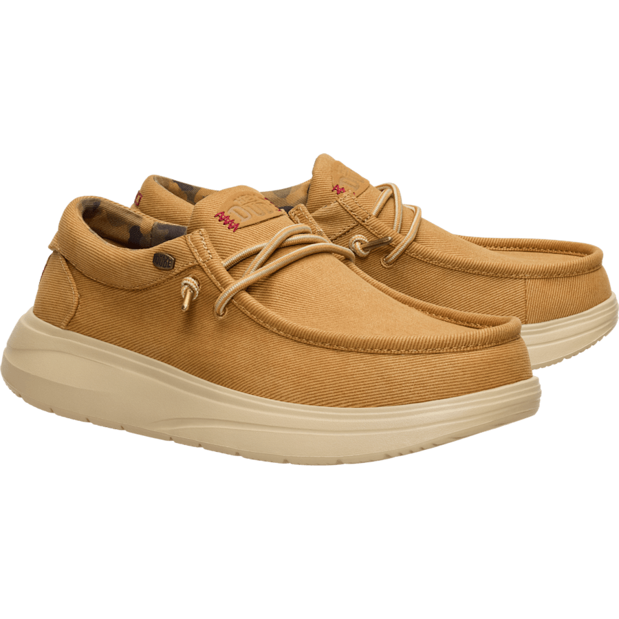 Bone Brown/Olive Grey Wally Twill - Pair - HEYDUDE