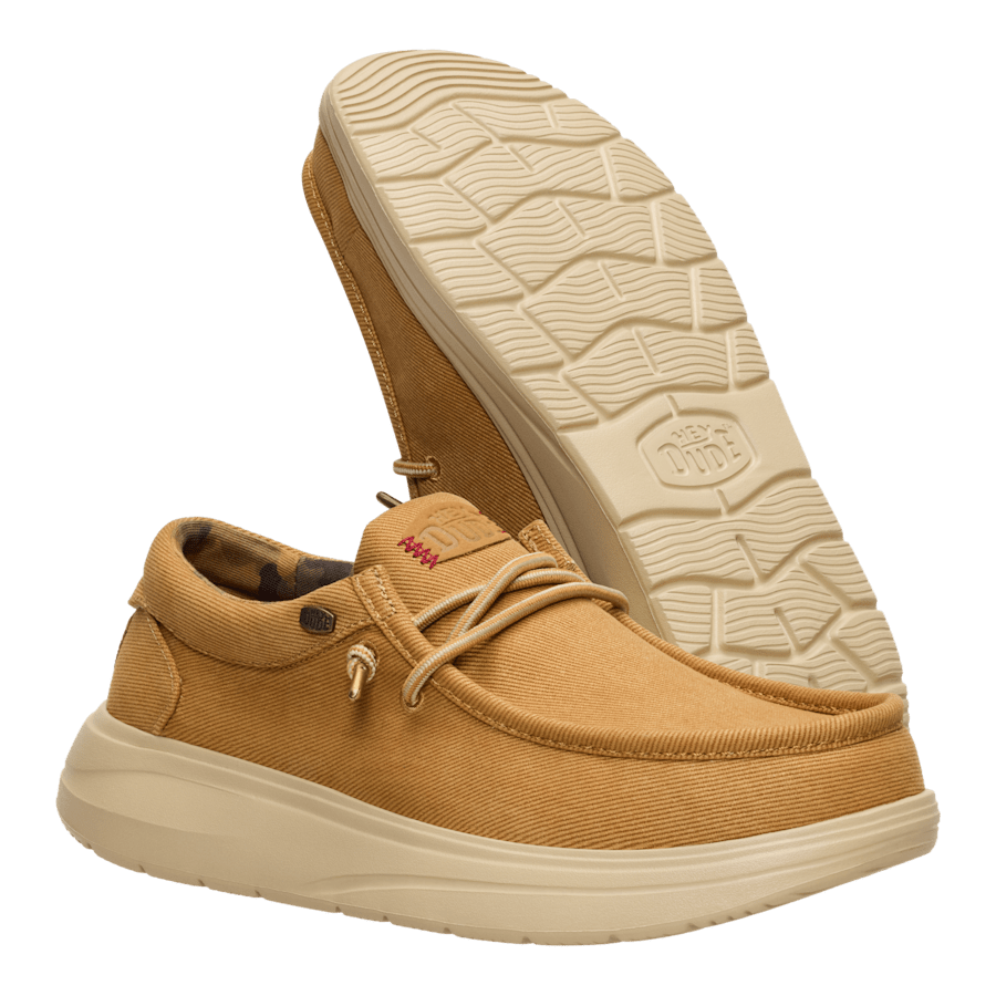 Bone Brown/Olive Grey Wally Twill - Bottom - HEYDUDE
