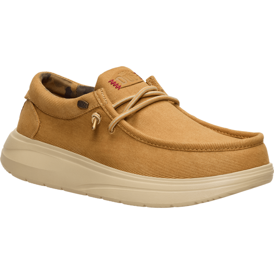 Bone Brown/Olive Grey Wally Twill - Angle - HEYDUDE