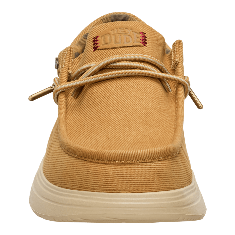 Bone Brown/Olive Grey Wally Twill - Front - HEYDUDE