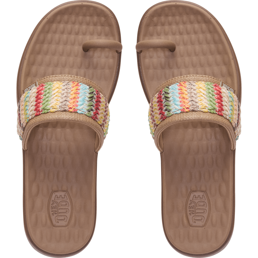 Brown/Multi Maui Breeze Toe Loop - Bovenkant - HEYDUDE