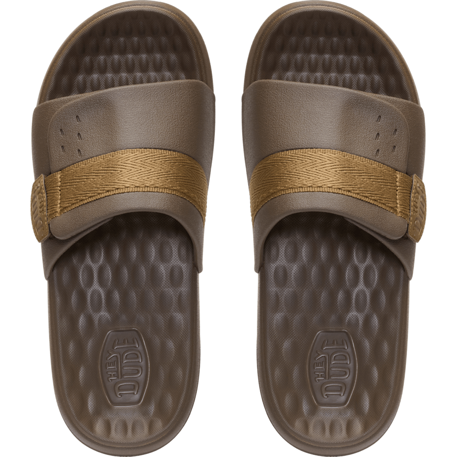 Teak Brown Wave ALT Slide - Top - HEYDUDE