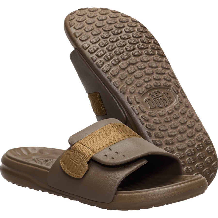 Teak Brown Wave ALT Slide - Bottom - HEYDUDE