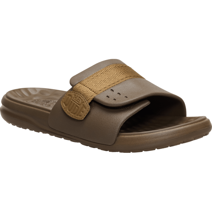 Teak Brown Wave ALT Slide - Angle - HEYDUDE
