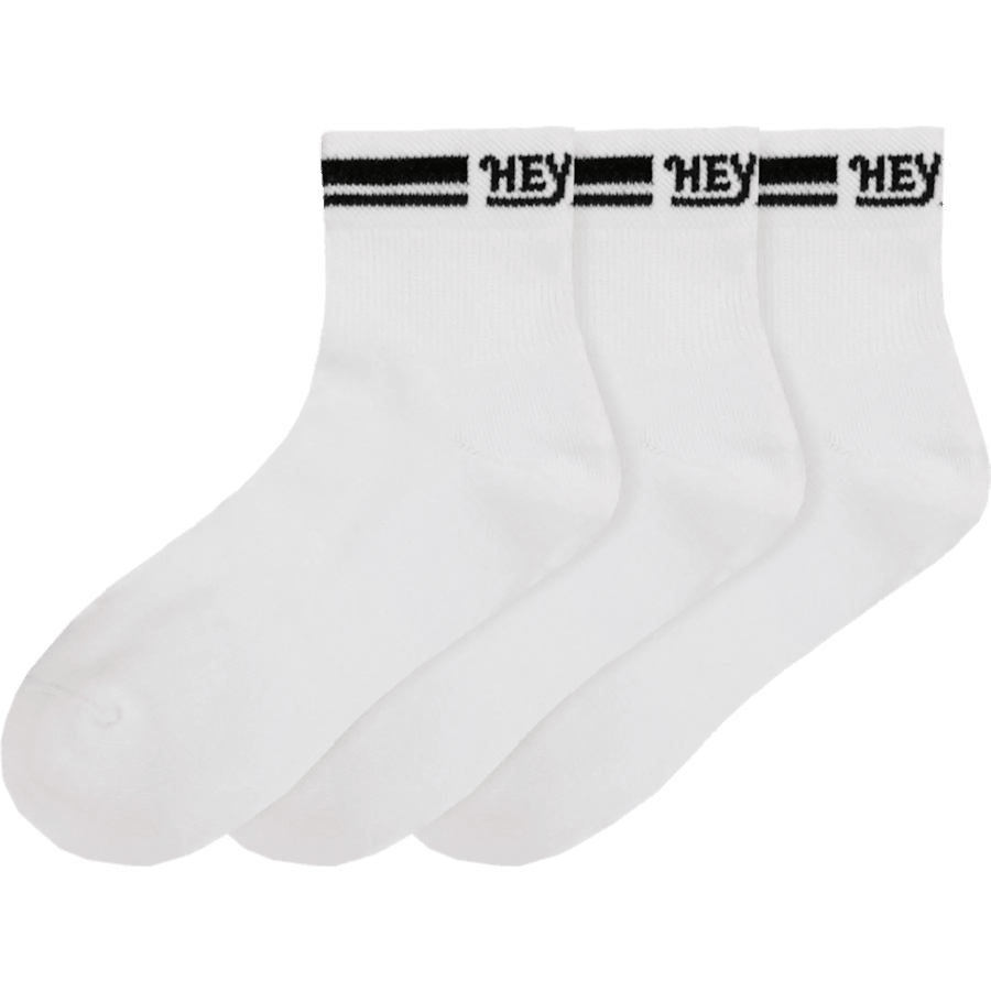 White HEYDUDE Ankle Stripe Crew 3 Pack - Side - HEYDUDE