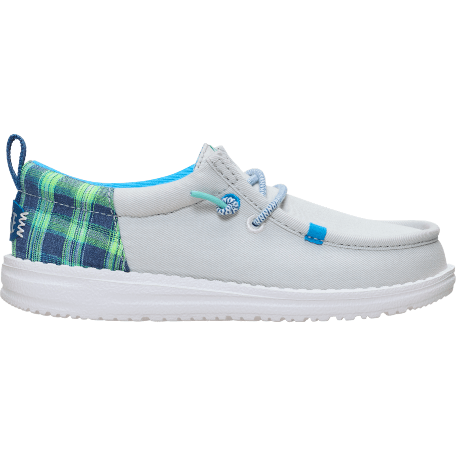 Grey / Multi Wally Funk Youth Prep Plaid - Side - HEYDUDE