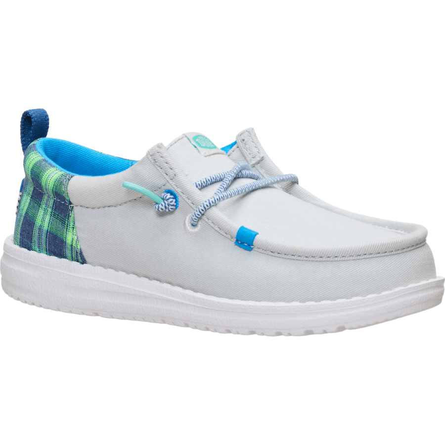 Grey / Multi Wally Funk Youth Prep Plaid - Angle - HEYDUDE