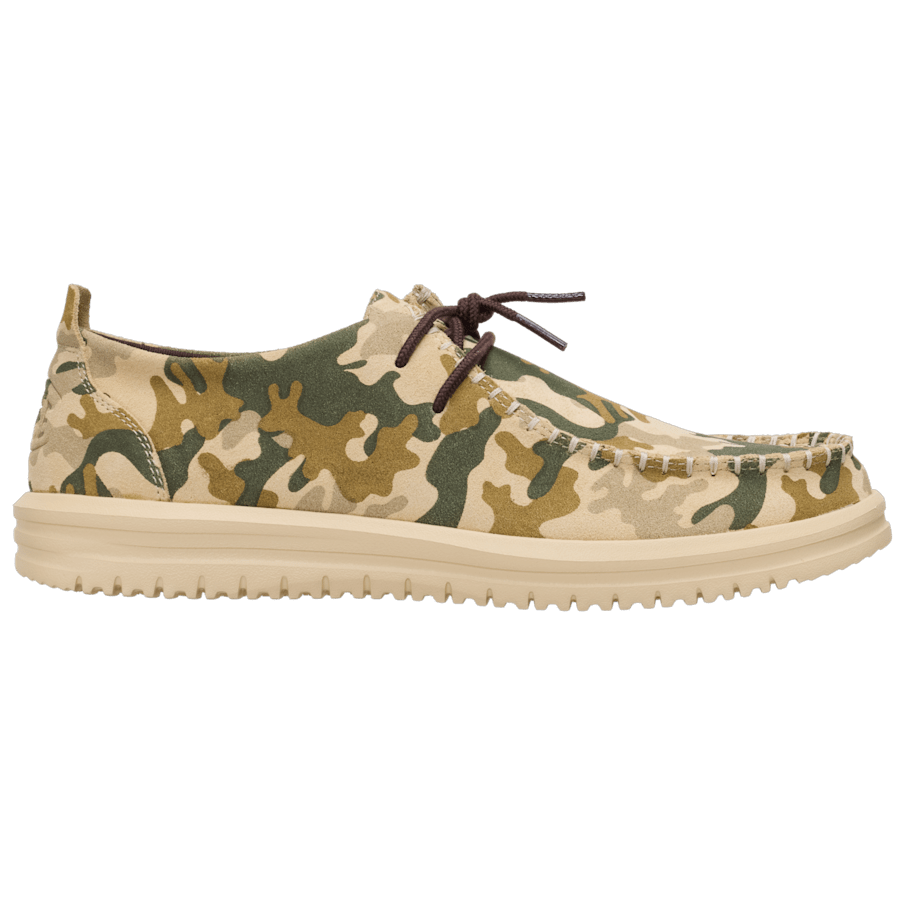 Boulder Tan/Multi Wally Moc Suede - Side - HEYDUDE