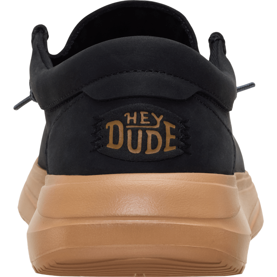 Black / Tobacco Brown Wally COMF Full Grain Leather - En arrière - HEYDUDE