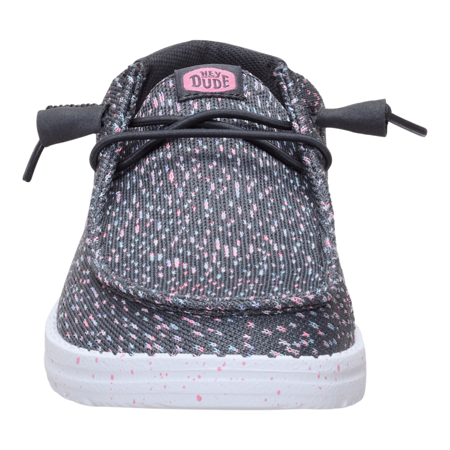 Black / Multi Wendy Stretch Speckle - Front - HEYDUDE