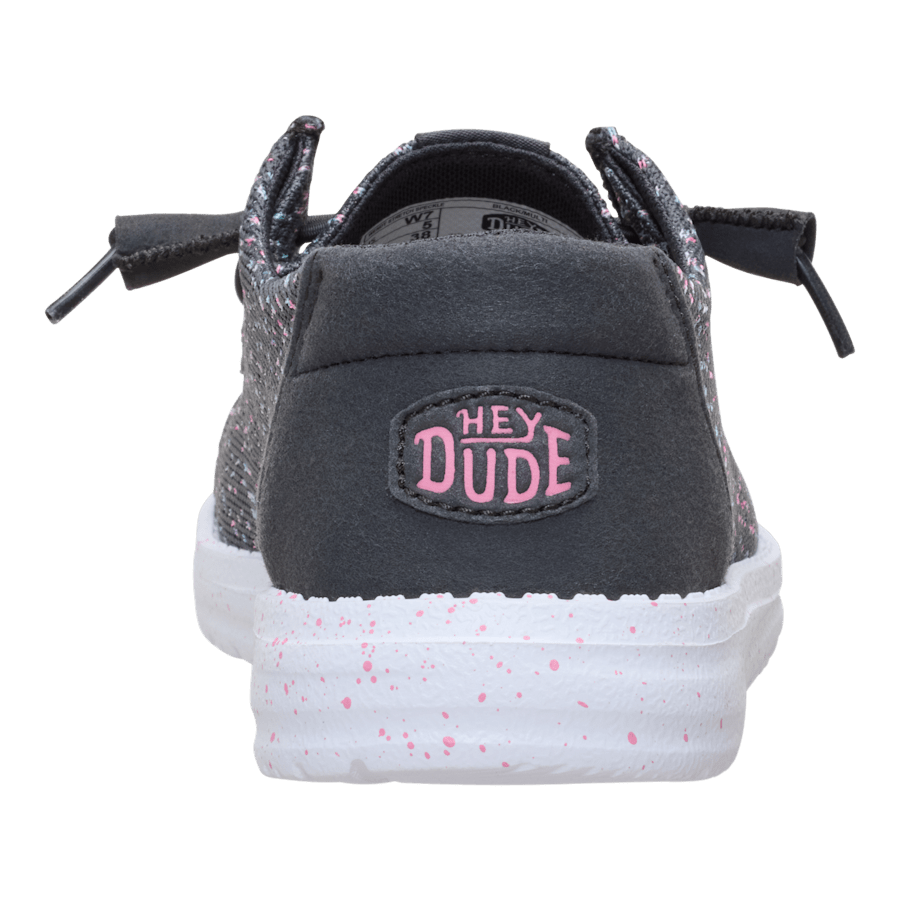 Black / Multi Wendy Stretch Speckle - Back - HEYDUDE