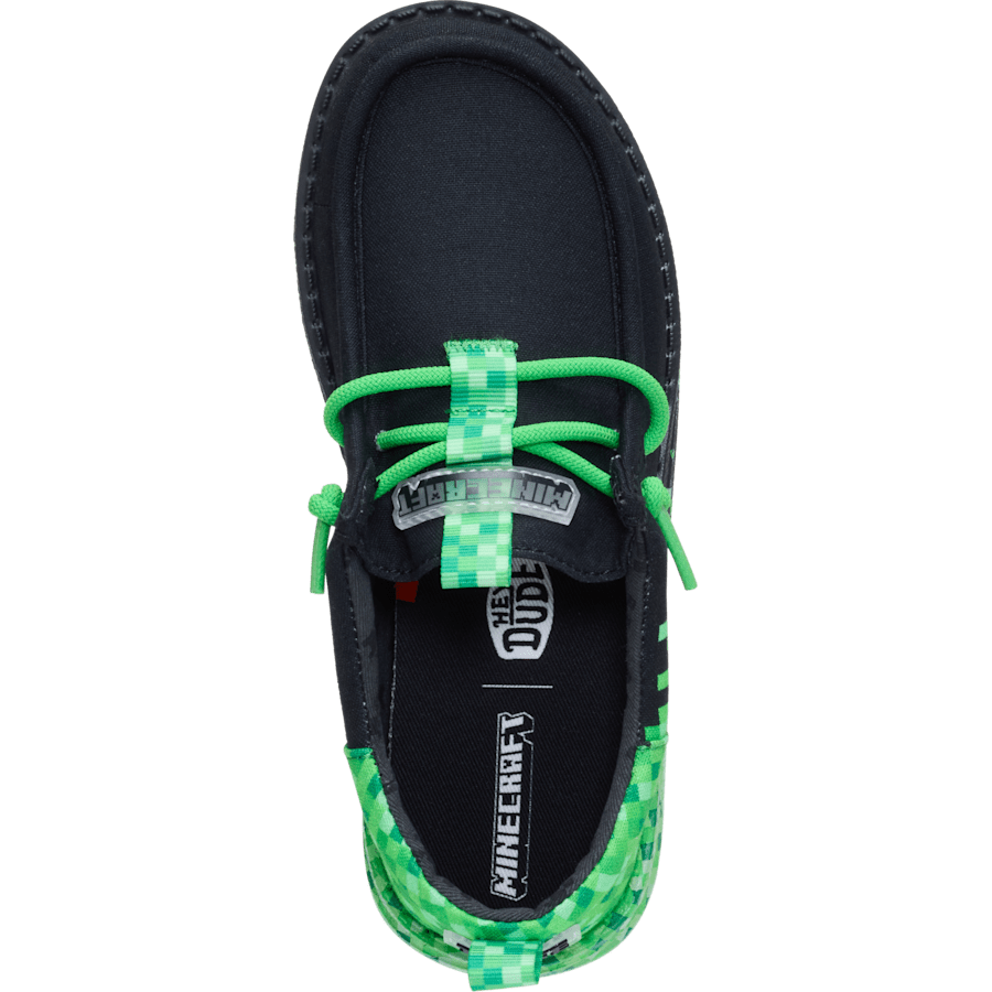 Black/Green Glow Wally Funk Youth x Minecraft Creeper - Top - HEYDUDE