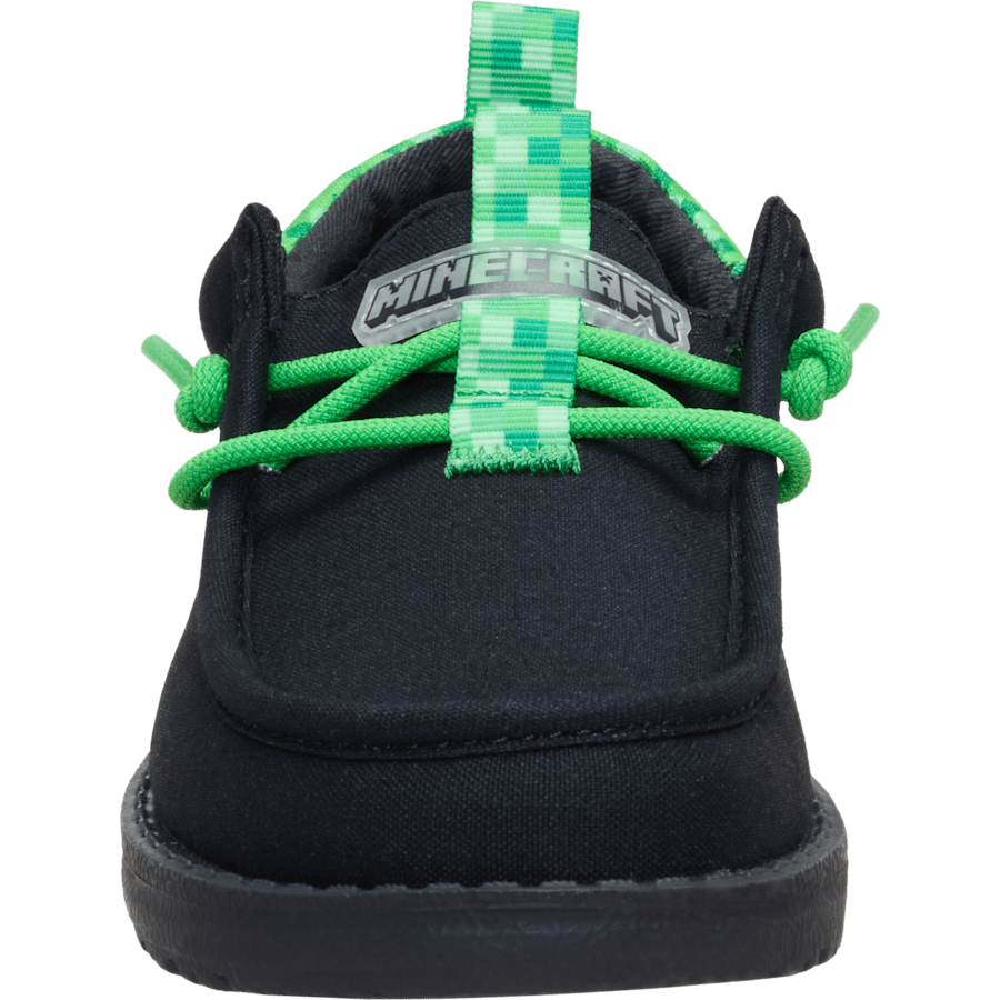 Black/Green Glow Wally Funk Youth x Minecraft Creeper - Front - HEYDUDE