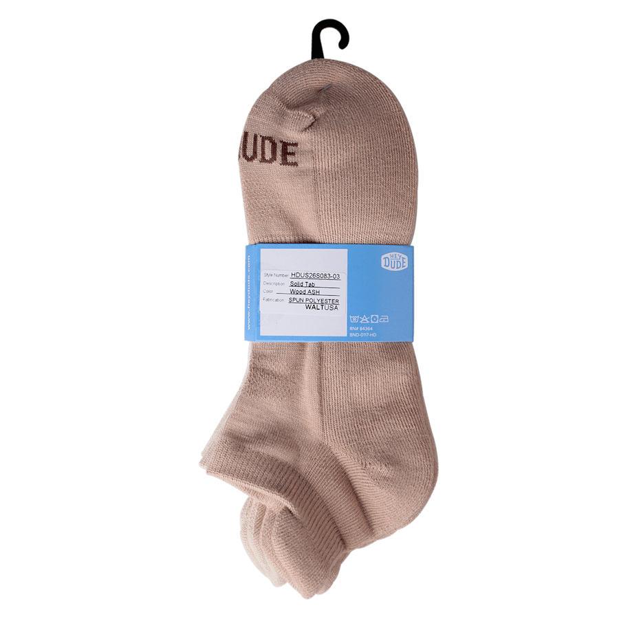 Colour HEYDUDE Tab Sock 3 Pack - Angle - HEYDUDE