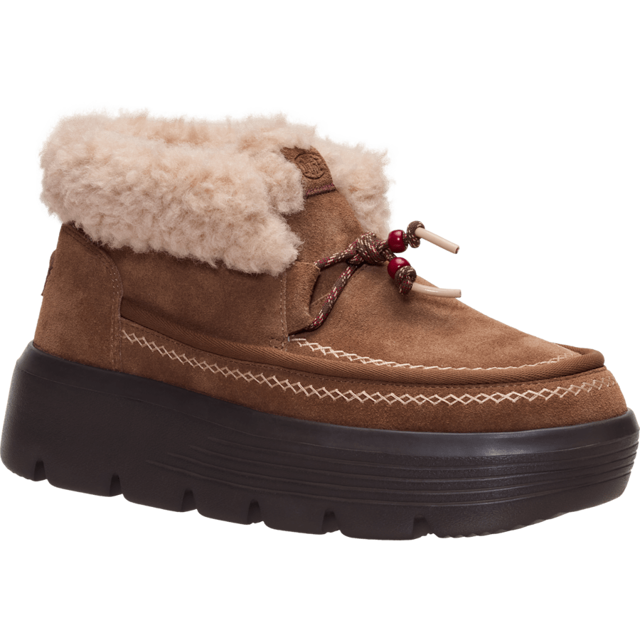 Cognac Austin Edge Lounge Suede - Schrägsicht - HEYDUDE