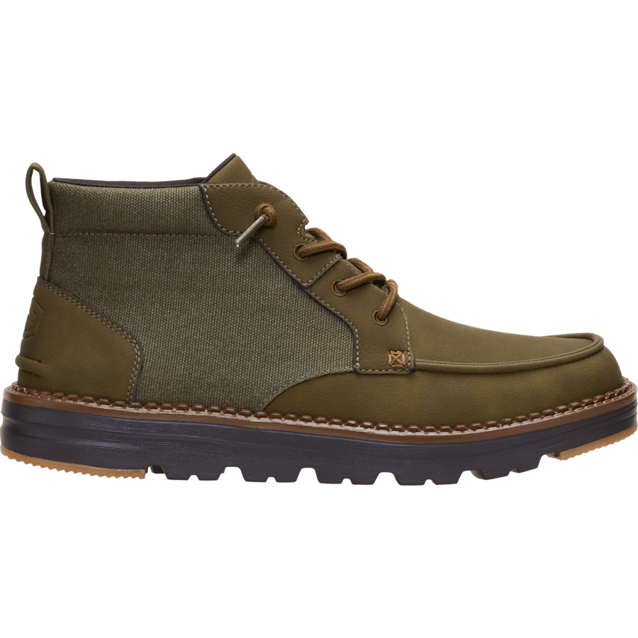 Dark Olive / Multi Flint Boot Classic - Side - HEYDUDE