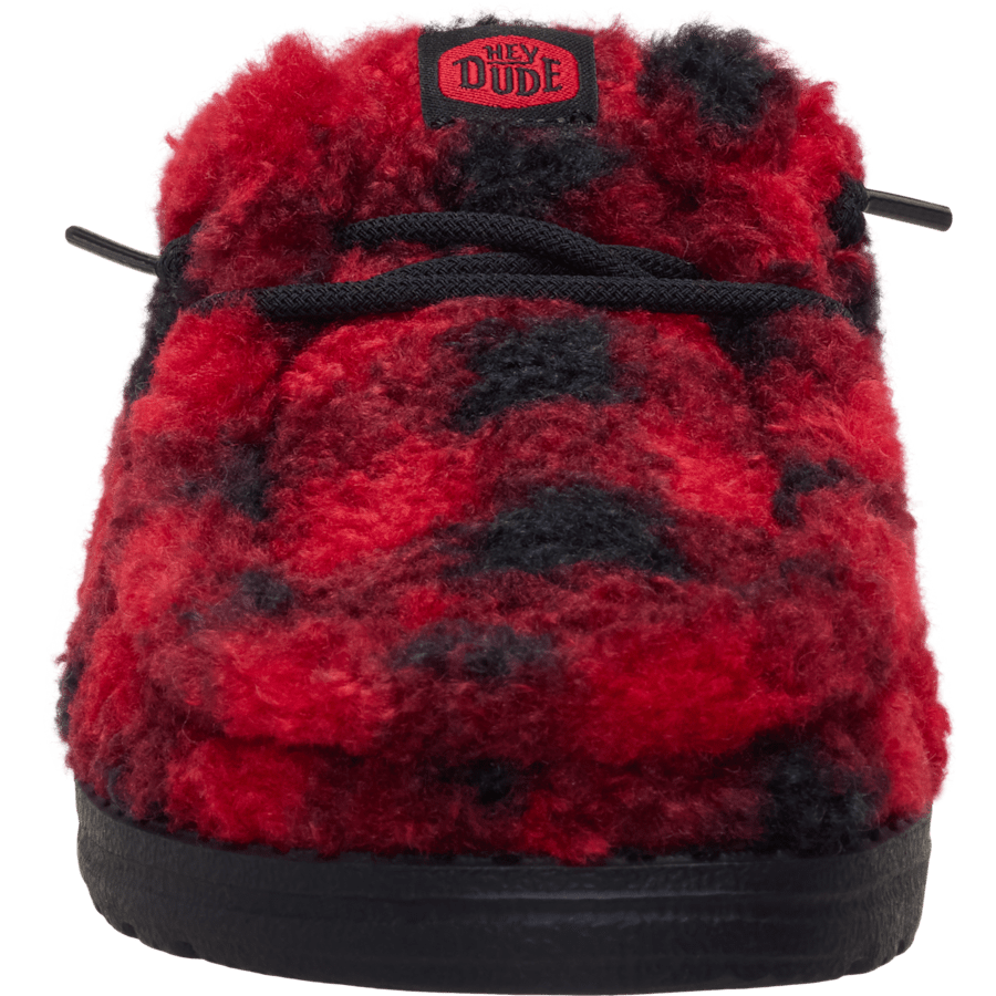 Flame Scarlet / Black Wendy Slipper Buffalo Plaid - Front - HEYDUDE