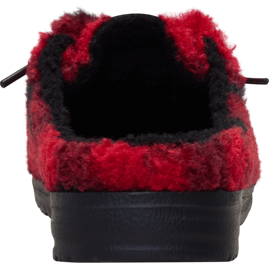 Flame Scarlet / Black Wendy Slipper Buffalo Plaid - Back - HEYDUDE