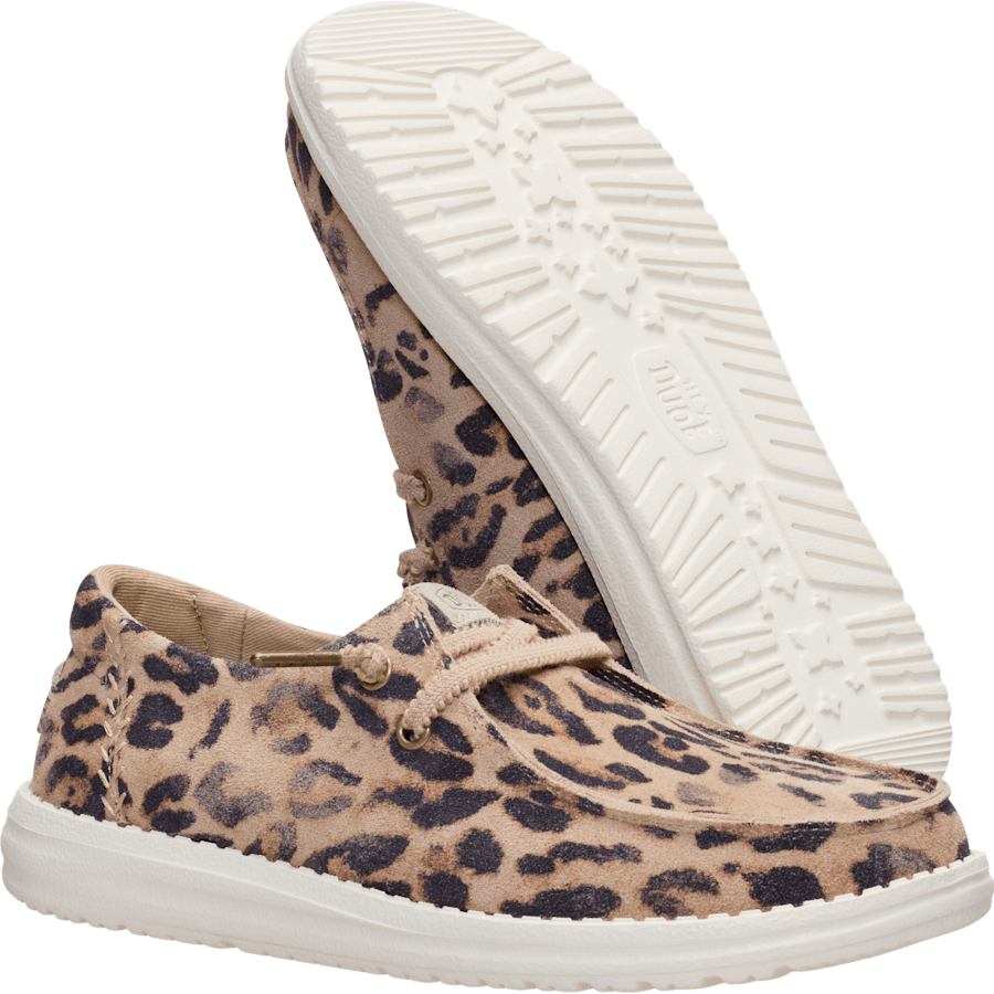 Taupe Leopard Wendy Craft Suede - Bottom - HEYDUDE