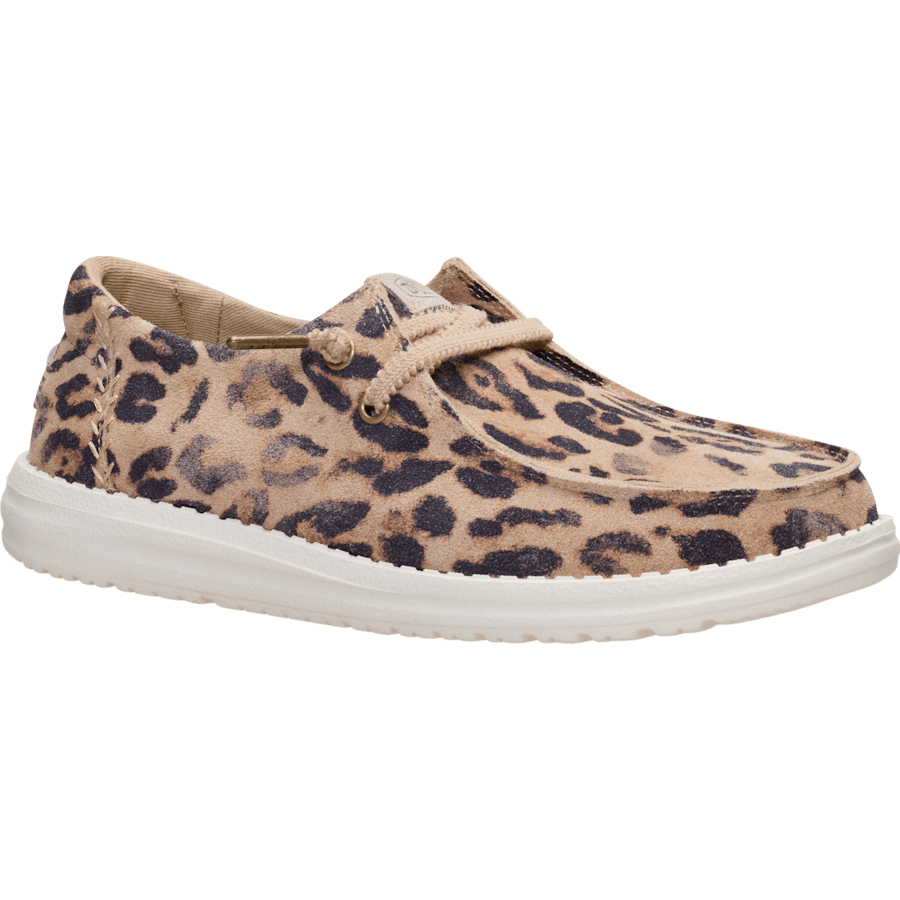 Taupe Leopard Wendy Craft Suede - Angle - HEYDUDE