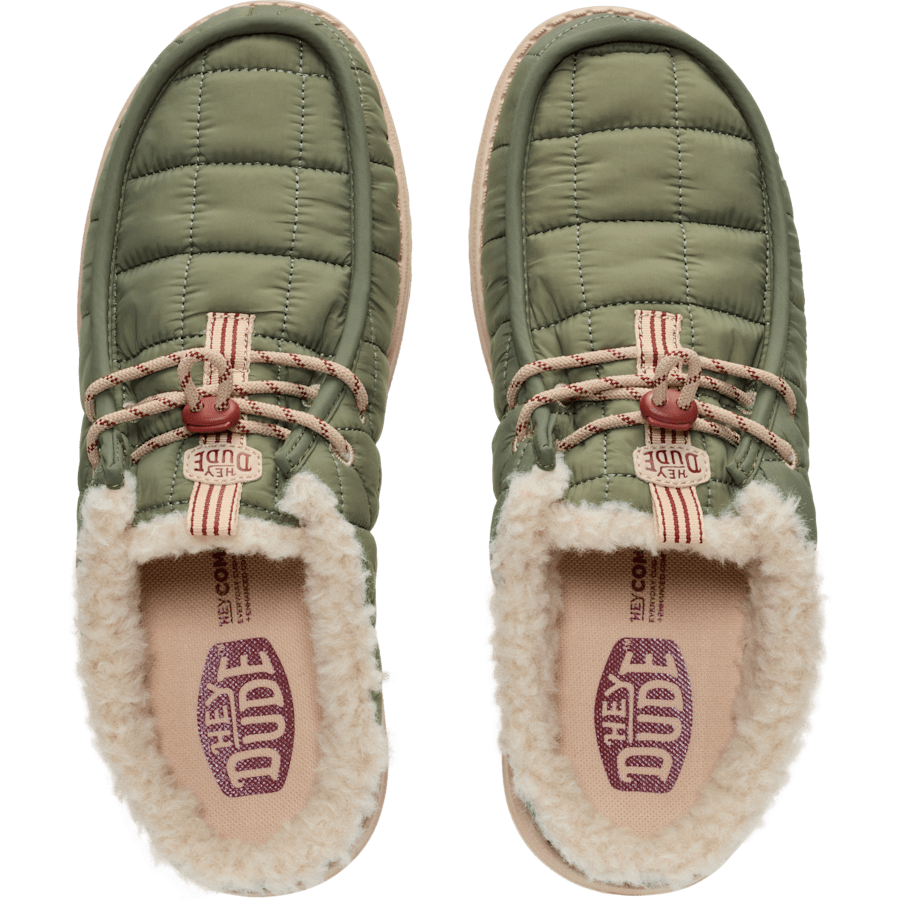 Burnt Olive / Sesame Wally Slip Camp Nylon - Top - HEYDUDE