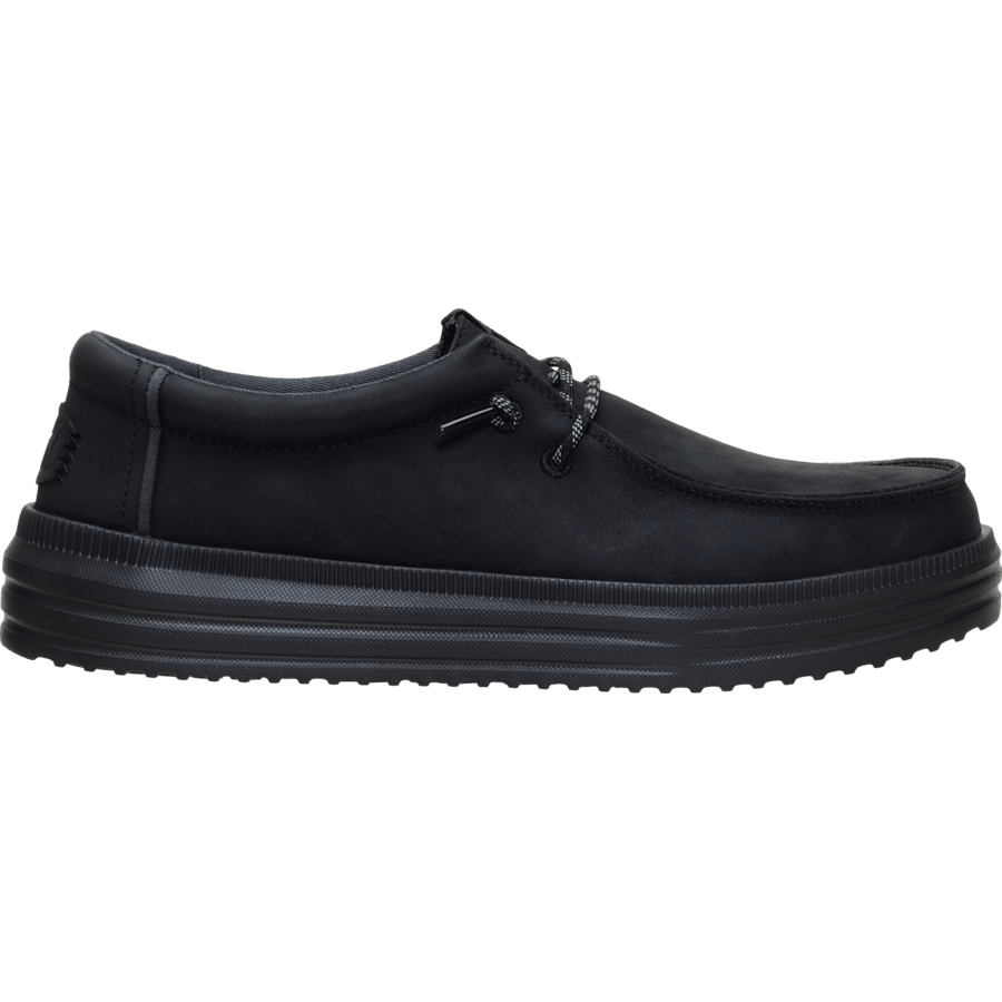 Black / Black REV Tumbled Leather - Côté - HEYDUDE