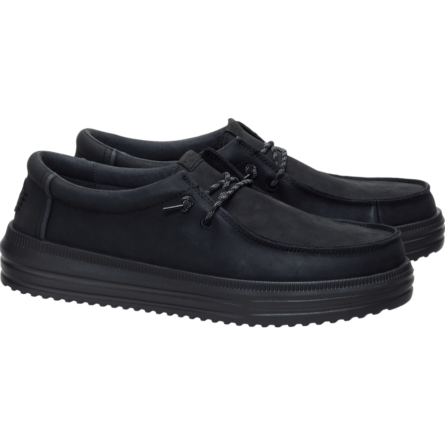 Black / Black REV Tumbled Leather - Paire - HEYDUDE