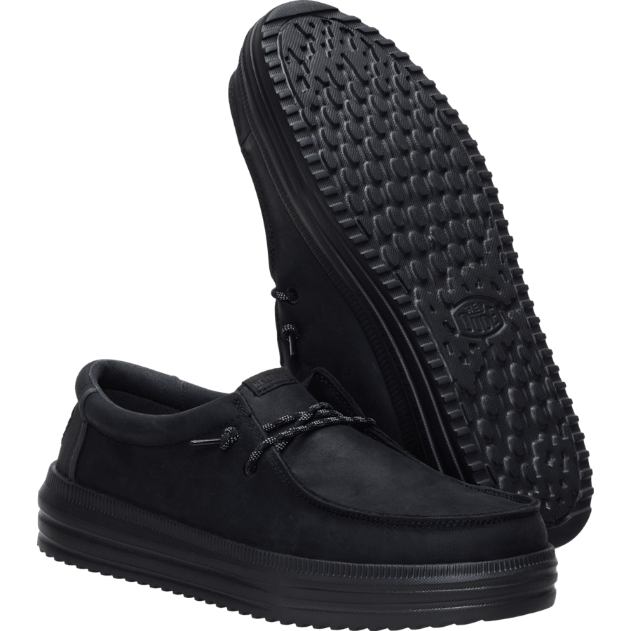 Black / Black REV Tumbled Leather - Dessous - HEYDUDE