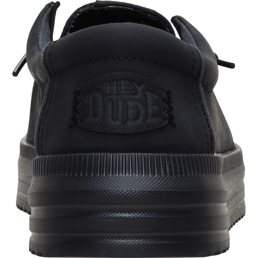 Black / Black REV Tumbled Leather - En arrière - HEYDUDE
